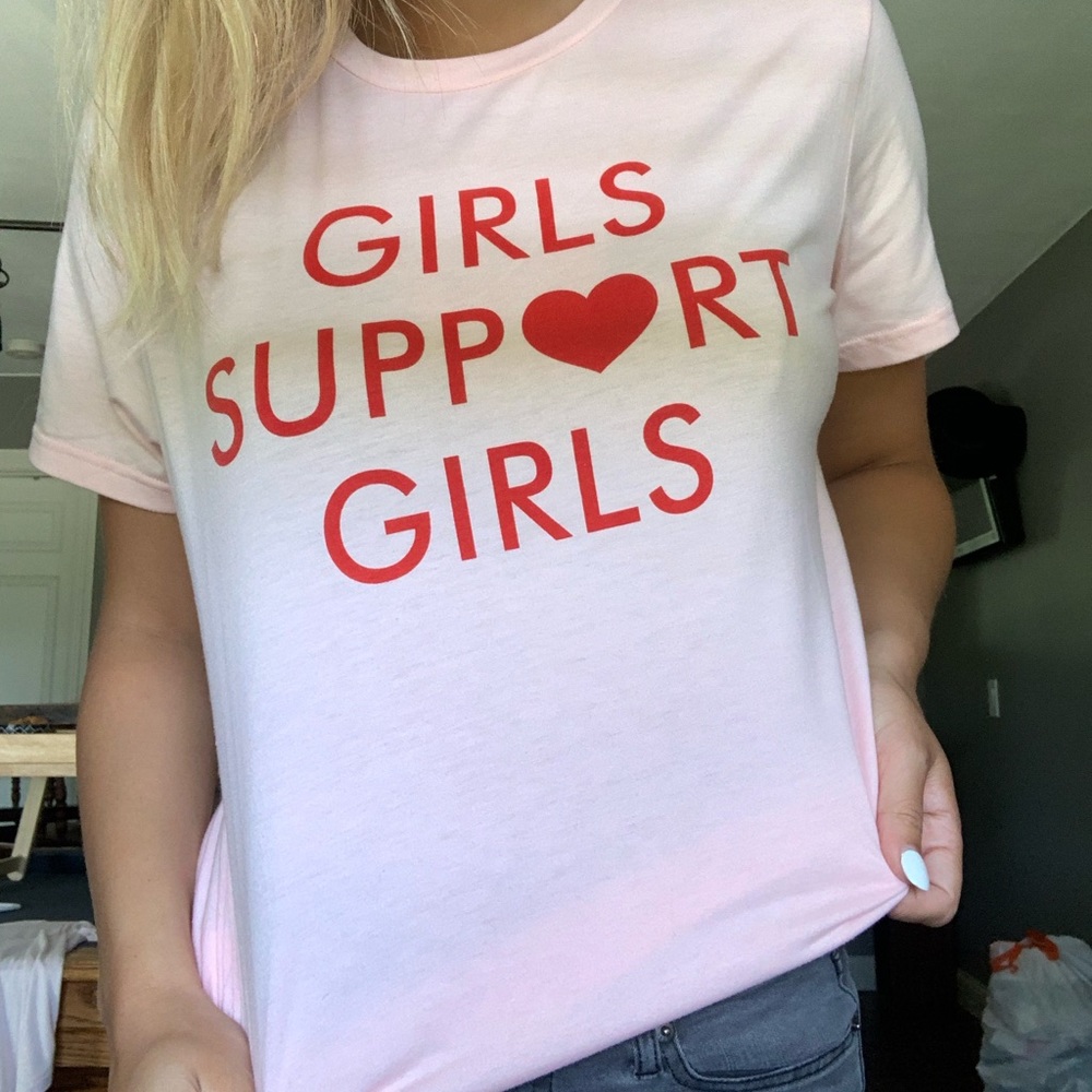 pink girl supporting girls